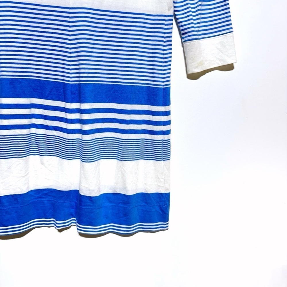 Lilly Pulitzer Marlow Bay Blue Coconut Stripes Dress Cotton Size S 3/4 Sleeves - Picture 8 of 10